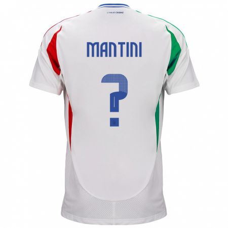 Kandiny Kinder Italien Matteo Mantini #0 Weiß Auswärtstrikot Trikot 24-26 T-Shirt