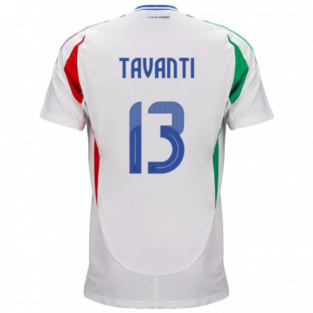 Kandiny Kinder Italien Samuele Tavanti #13 Weiß Auswärtstrikot Trikot 24-26 T-Shirt