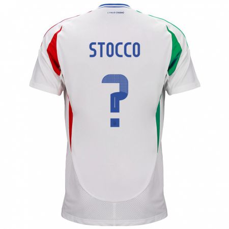 Kandiny Kinder Italien Pietro Stocco #0 Weiß Auswärtstrikot Trikot 24-26 T-Shirt