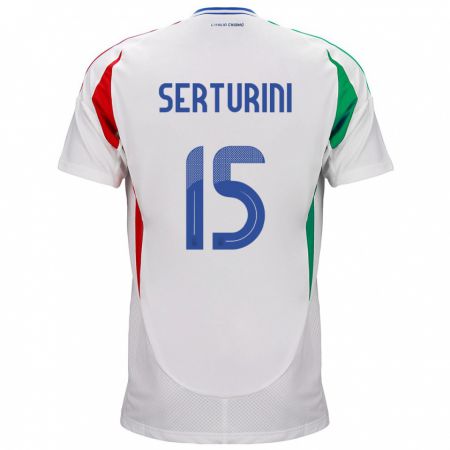 Kandiny Kinder Italien Annamaria Serturini #15 Weiß Auswärtstrikot Trikot 24-26 T-Shirt