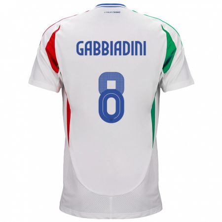 Kandiny Kinder Italien Melania Gabbiadini #8 Weiß Auswärtstrikot Trikot 24-26 T-Shirt