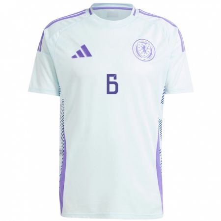 Kandiny Kinder Schottland Chelsea Cornet #6 Helles Mintblau Auswärtstrikot Trikot 24-26 T-Shirt