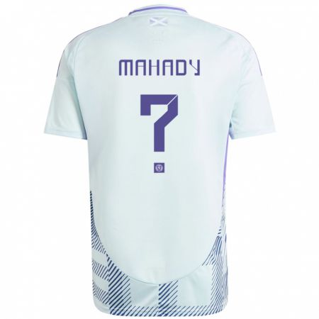 Kandiny Kinder Schottland Rory Mahady #0 Helles Mintblau Auswärtstrikot Trikot 24-26 T-Shirt