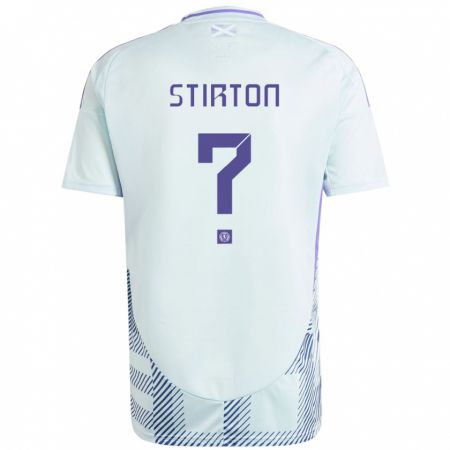 Kandiny Kinder Schottland Owen Stirton #0 Helles Mintblau Auswärtstrikot Trikot 24-26 T-Shirt