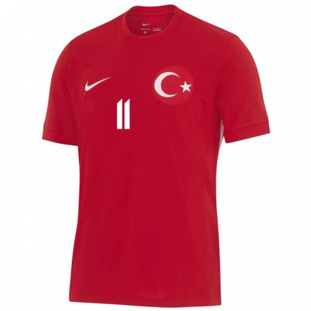 Kandiny Kinder Türkei Yusuf Yazıcı #11 Rot Auswärtstrikot Trikot 24-26 T-Shirt