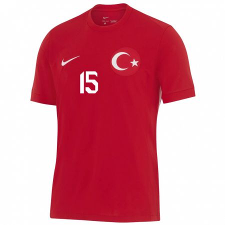 Kandiny Kinder Türkei Ozan Kabak #15 Rot Auswärtstrikot Trikot 24-26 T-Shirt