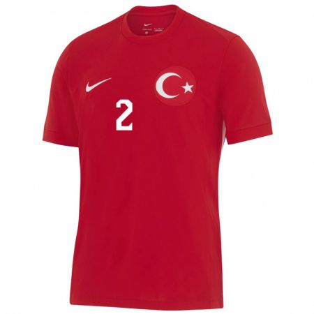 Kandiny Kinder Türkei Zeki Çelik #2 Rot Auswärtstrikot Trikot 24-26 T-Shirt