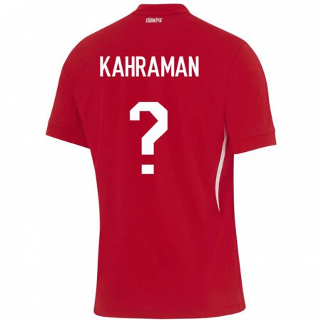 Kandiny Kinder Türkei Osman Kahraman #0 Rot Auswärtstrikot Trikot 24-26 T-Shirt