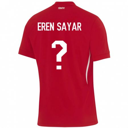 Kandiny Kinder Türkei Emin Eren Sayar #0 Rot Auswärtstrikot Trikot 24-26 T-Shirt