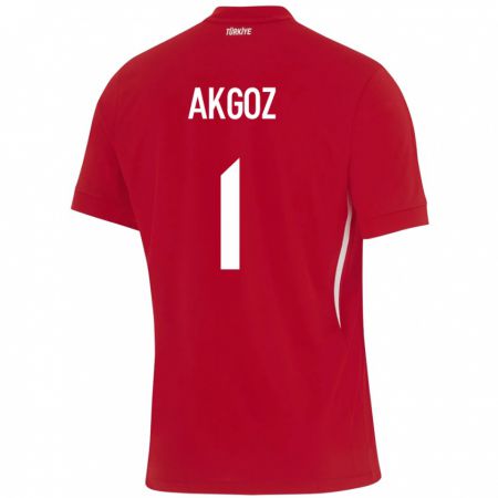 Kandiny Kinder Türkei Selda Akgöz #1 Rot Auswärtstrikot Trikot 24-26 T-Shirt