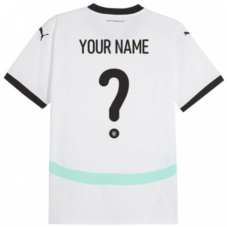Kandiny Kinder Österreich Ihren Namen #0 Weiß Auswärtstrikot Trikot 24-26 T-Shirt