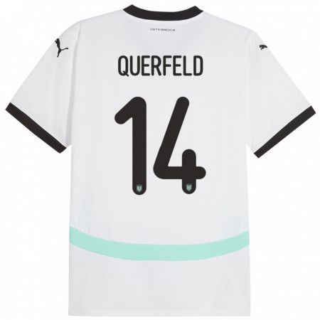 Kandiny Kinder Österreich Leopold Querfeld #14 Weiß Auswärtstrikot Trikot 24-26 T-Shirt