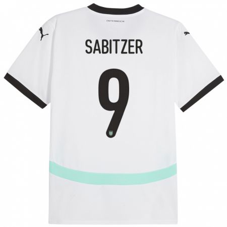 Kandiny Kinder Österreich Marcel Sabitzer #9 Weiß Auswärtstrikot Trikot 24-26 T-Shirt