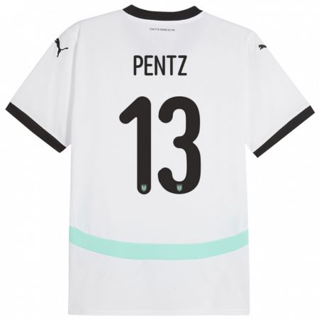 Kandiny Kinder Österreich Patrick Pentz #13 Weiß Auswärtstrikot Trikot 24-26 T-Shirt