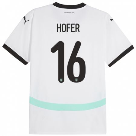 Kandiny Kinder Österreich Raphael Hofer #16 Weiß Auswärtstrikot Trikot 24-26 T-Shirt