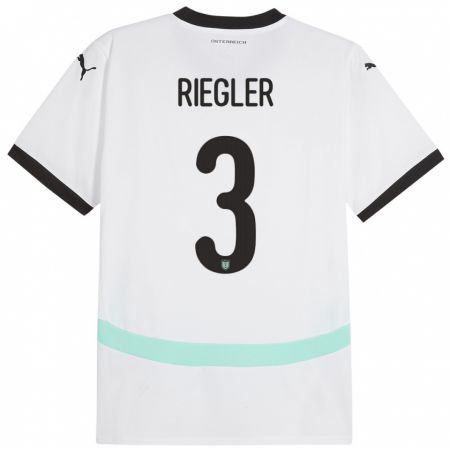 Kandiny Kinder Österreich David Riegler #3 Weiß Auswärtstrikot Trikot 24-26 T-Shirt