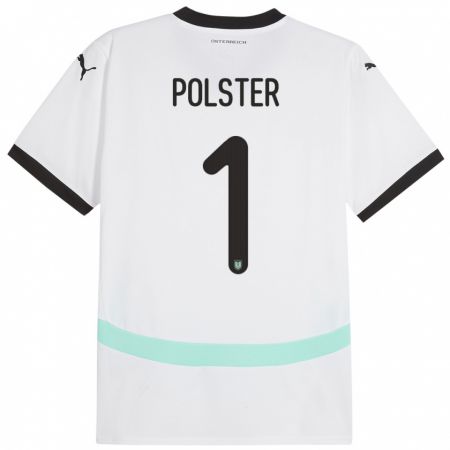 Kandiny Kinder Österreich Nikolas Polster #1 Weiß Auswärtstrikot Trikot 24-26 T-Shirt