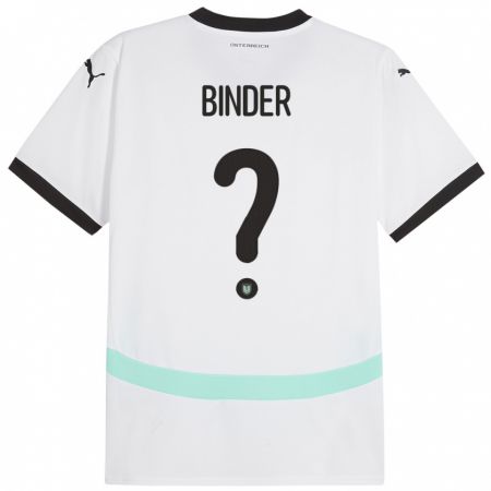 Kandiny Kinder Österreich Nicolas Binder #0 Weiß Auswärtstrikot Trikot 24-26 T-Shirt