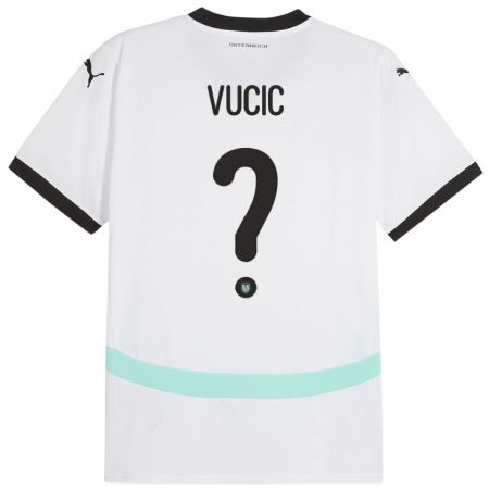 Kandiny Kinder Österreich Romeo Vucic #0 Weiß Auswärtstrikot Trikot 24-26 T-Shirt