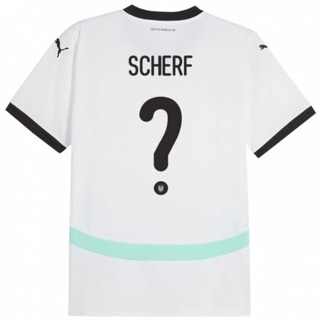 Kandiny Kinder Österreich Elias Scherf #0 Weiß Auswärtstrikot Trikot 24-26 T-Shirt