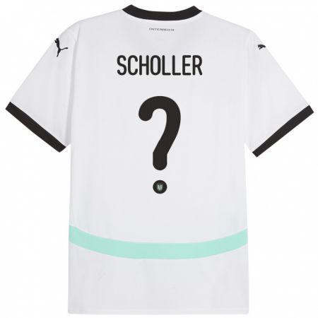 Kandiny Kinder Österreich Jakob Schöller #0 Weiß Auswärtstrikot Trikot 24-26 T-Shirt