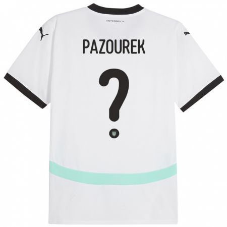 Kandiny Kinder Österreich Luca Pazourek #0 Weiß Auswärtstrikot Trikot 24-26 T-Shirt