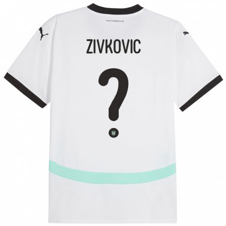 Kandiny Kinder Österreich Jovan Zivkovic #0 Weiß Auswärtstrikot Trikot 24-26 T-Shirt