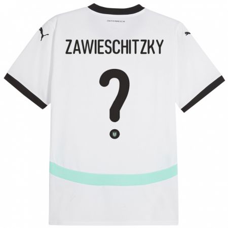 Kandiny Kinder Österreich Christian Zawieschitzky #0 Weiß Auswärtstrikot Trikot 24-26 T-Shirt