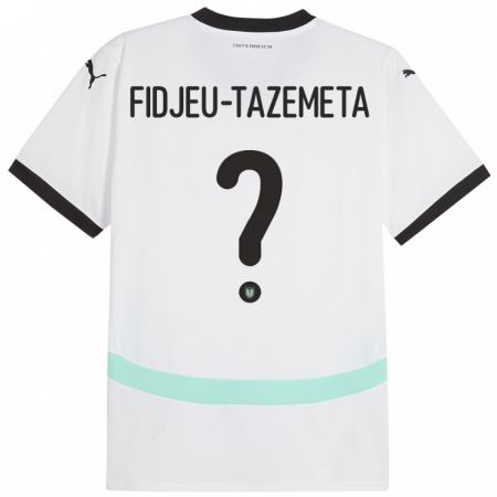 Kandiny Kinder Österreich Thierry Fidjeu-Tazemeta #0 Weiß Auswärtstrikot Trikot 24-26 T-Shirt