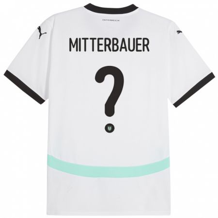 Kandiny Kinder Österreich Elias Mitterbauer #0 Weiß Auswärtstrikot Trikot 24-26 T-Shirt