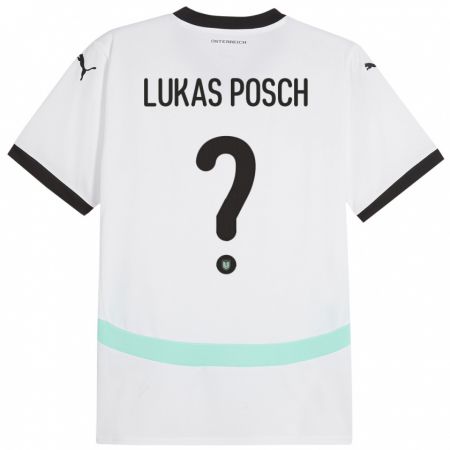 Kandiny Kinder Österreich Lukas Posch #0 Weiß Auswärtstrikot Trikot 24-26 T-Shirt