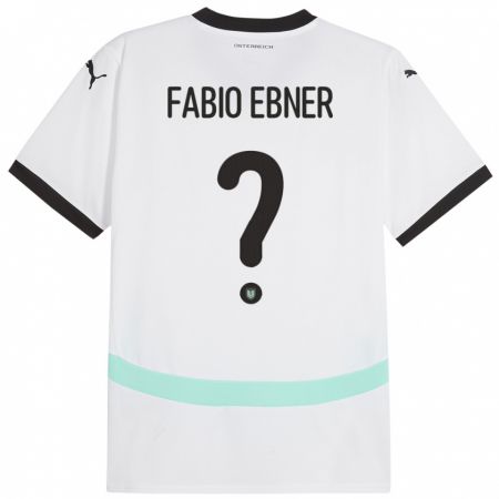 Kandiny Kinder Österreich Fabio Ebner #0 Weiß Auswärtstrikot Trikot 24-26 T-Shirt