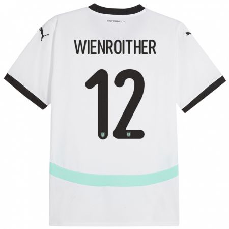 Kandiny Kinder Österreich Laura Wienroither #12 Weiß Auswärtstrikot Trikot 24-26 T-Shirt