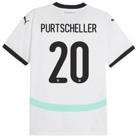 Kandiny Kinder Österreich Lilli Purtscheller #20 Weiß Auswärtstrikot Trikot 24-26 T-Shirt