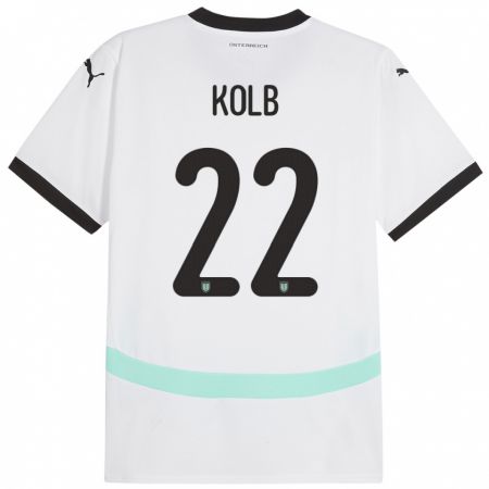 Kandiny Kinder Österreich Lisa Kolb #22 Weiß Auswärtstrikot Trikot 24-26 T-Shirt