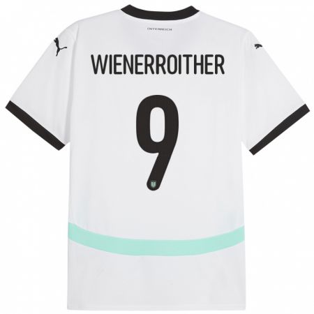 Kandiny Kinder Österreich Katja Wienerroither #9 Weiß Auswärtstrikot Trikot 24-26 T-Shirt