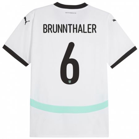 Kandiny Kinder Österreich Melanie Brunnthaler #6 Weiß Auswärtstrikot Trikot 24-26 T-Shirt