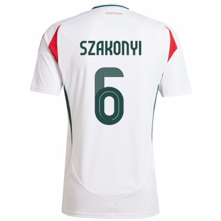 Kandiny Kinder Ungarn Emese Szakonyi #6 Weiß Auswärtstrikot Trikot 24-26 T-Shirt