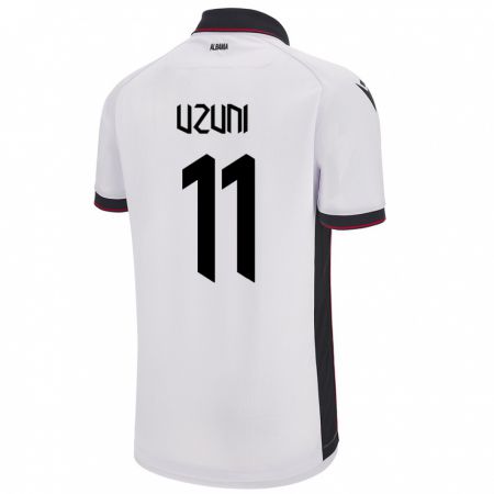 Kandiny Kinder Albanien Myrto Uzuni #11 Weiß Auswärtstrikot Trikot 24-26 T-Shirt
