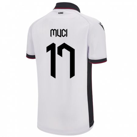 Kandiny Kinder Albanien Ernest Muci #17 Weiß Auswärtstrikot Trikot 24-26 T-Shirt