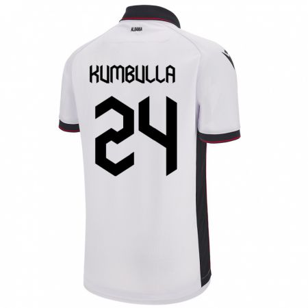 Kandiny Kinder Albanien Marash Kumbulla #24 Weiß Auswärtstrikot Trikot 24-26 T-Shirt