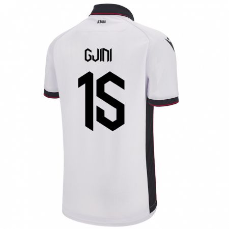 Kandiny Kinder Albanien Elmando Gjini #15 Weiß Auswärtstrikot Trikot 24-26 T-Shirt