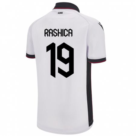 Kandiny Kinder Albanien Ermir Rashica #19 Weiß Auswärtstrikot Trikot 24-26 T-Shirt