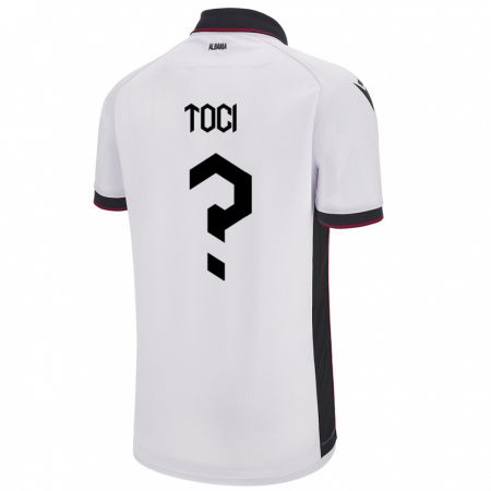 Kandiny Kinder Albanien Eljon Toci #0 Weiß Auswärtstrikot Trikot 24-26 T-Shirt