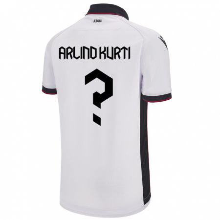 Kandiny Kinder Albanien Arlind Kurti #0 Weiß Auswärtstrikot Trikot 24-26 T-Shirt