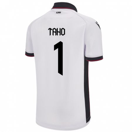 Kandiny Kinder Albanien Alain Taho #1 Weiß Auswärtstrikot Trikot 24-26 T-Shirt