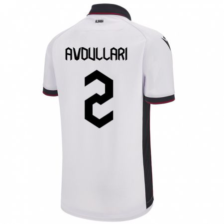 Kandiny Kinder Albanien Davide Avdullari #2 Weiß Auswärtstrikot Trikot 24-26 T-Shirt