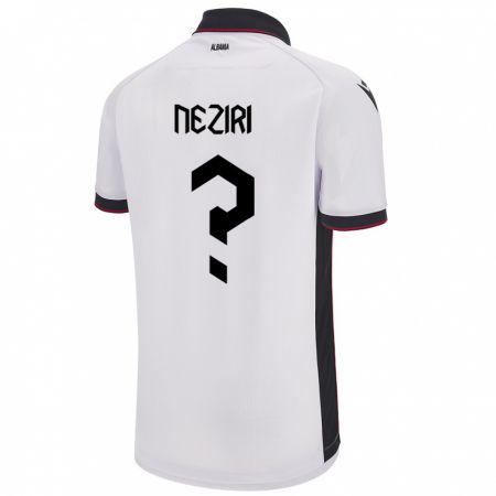 Kandiny Kinder Albanien Rayan Neziri #0 Weiß Auswärtstrikot Trikot 24-26 T-Shirt