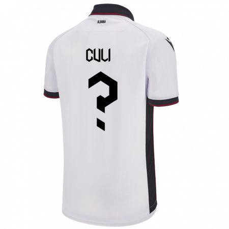 Kandiny Kinder Albanien Daniel Culi #0 Weiß Auswärtstrikot Trikot 24-26 T-Shirt