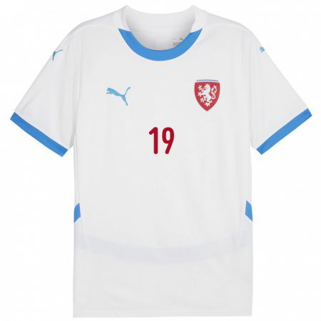 Kandiny Kinder Tschechien Kristian Vukovic #19 Weiß Auswärtstrikot Trikot 24-26 T-Shirt